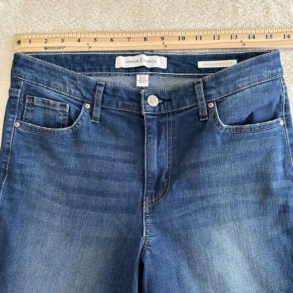 Vintage America Jeans Womens Size 10/30 Blue Medium Wash Denim Boot Cut Mid Rise - Picture 14 of 14